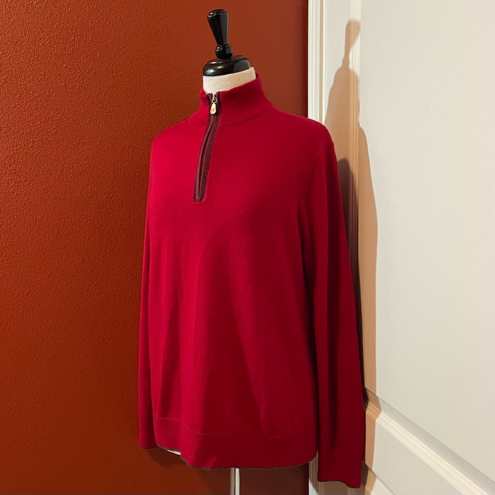 Raffi‎ Men’s The Palmer Fine Merino Wool Quarter Zip Turtleneck Pullover Sweater